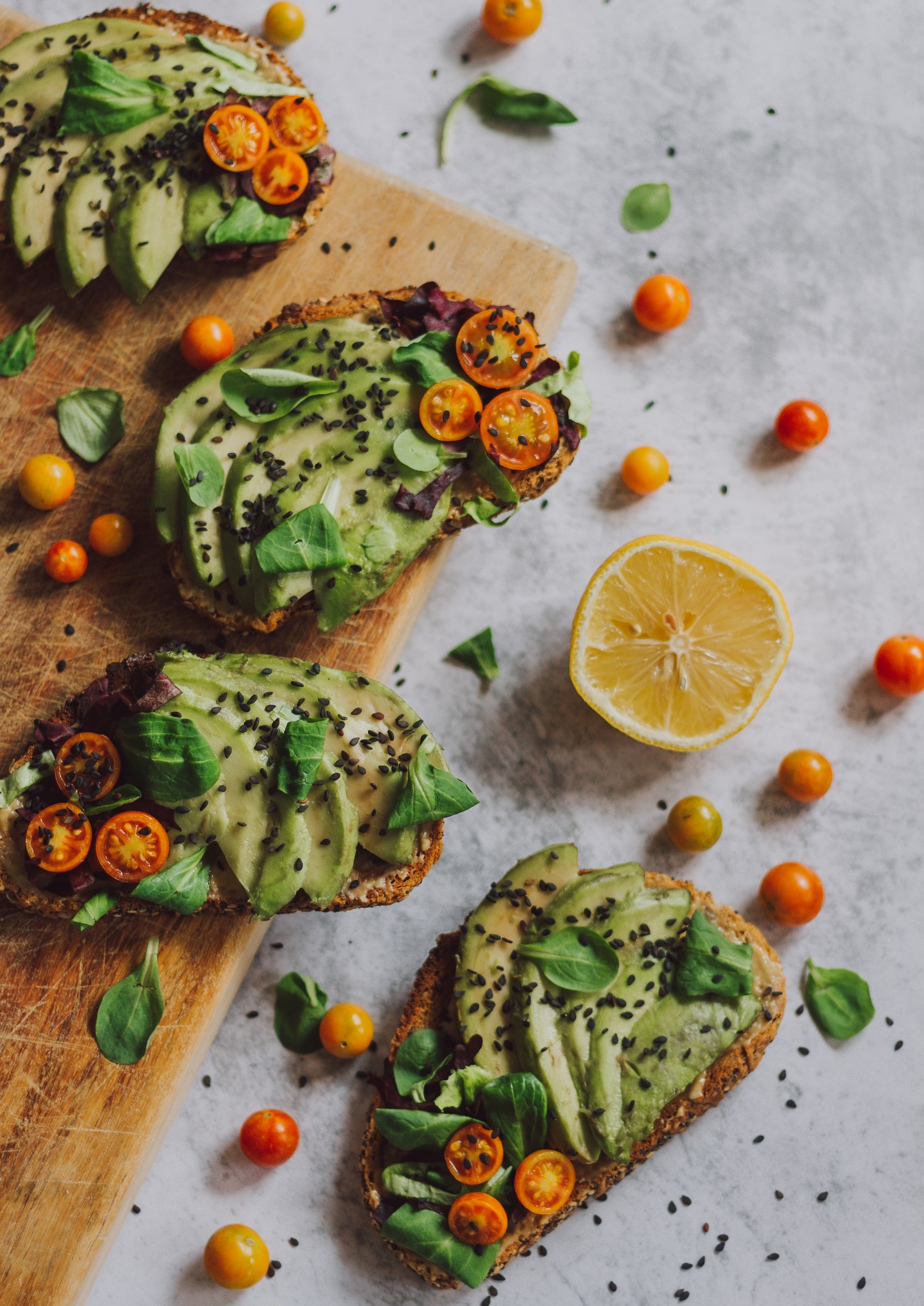 Slices of avocado toast