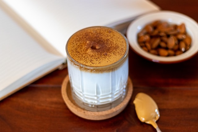 Whipped coffee in a glass